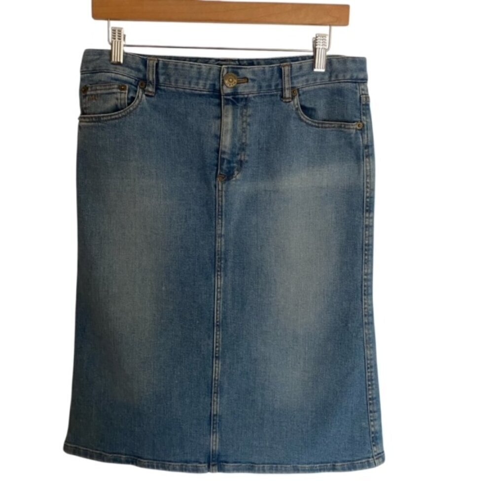 Marc Jacobs Pintuck Pleated Denim Skirt 10